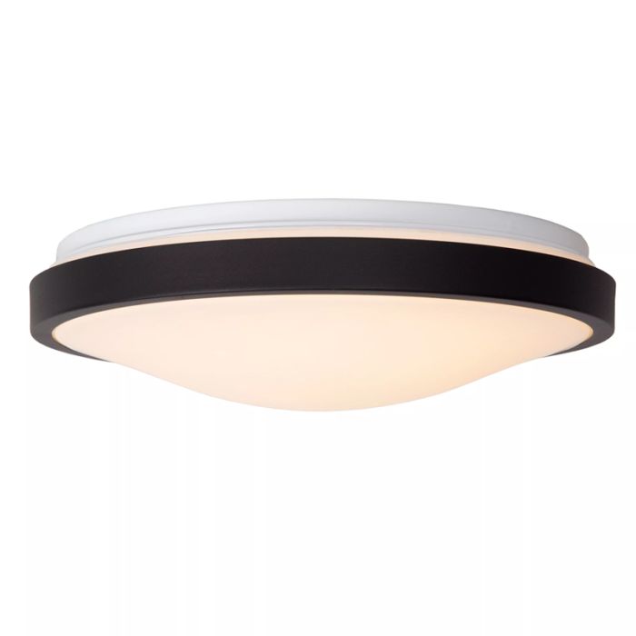Zwarte badkamer plafondlamp modern, Dasher, 18W, 2700K LED, IP44