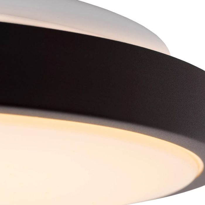 Zwarte badkamer plafondlamp modern, Dasher, 18W, 2700K LED, IP44