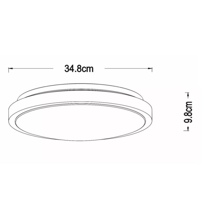 Zwarte badkamer plafondlamp modern, Dasher, 18W, 2700K LED, IP44