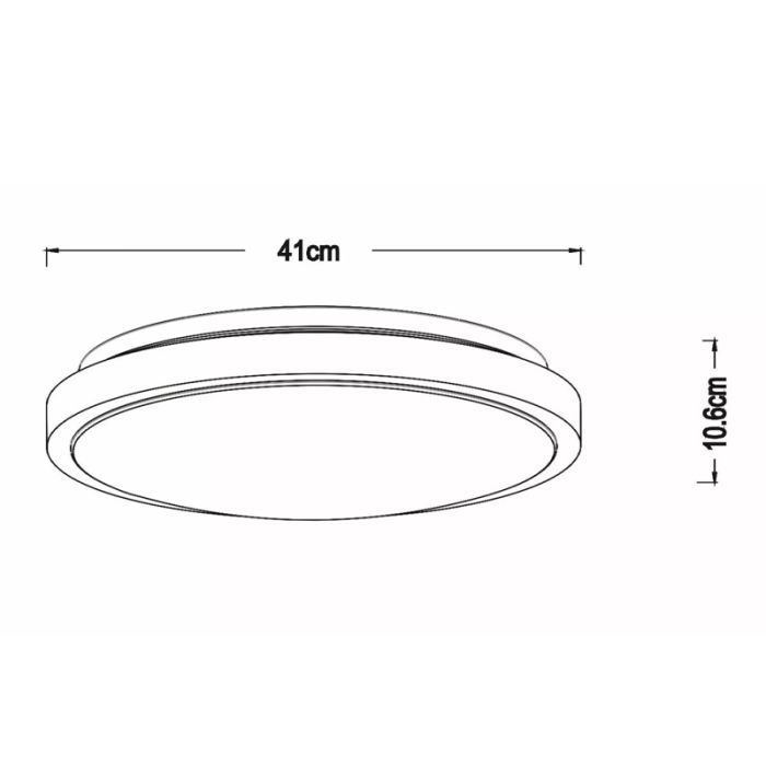 Witte badkamer plafondlamp modern, Dasher, 24W, 2700K LED, IP44