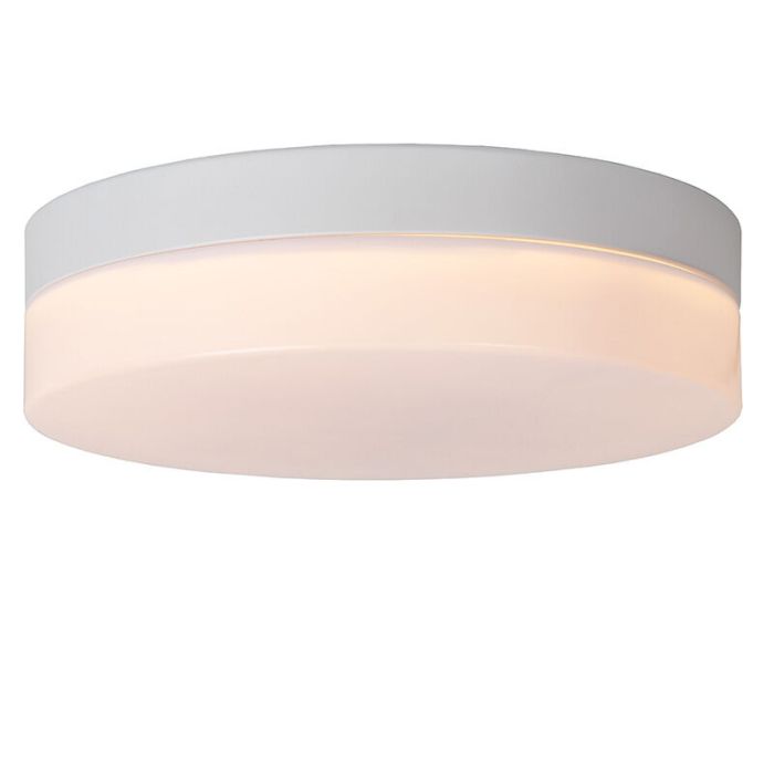 Witte badkamer plafondlamp kunststof, Biskit, 12W, 2700K LED, IP44