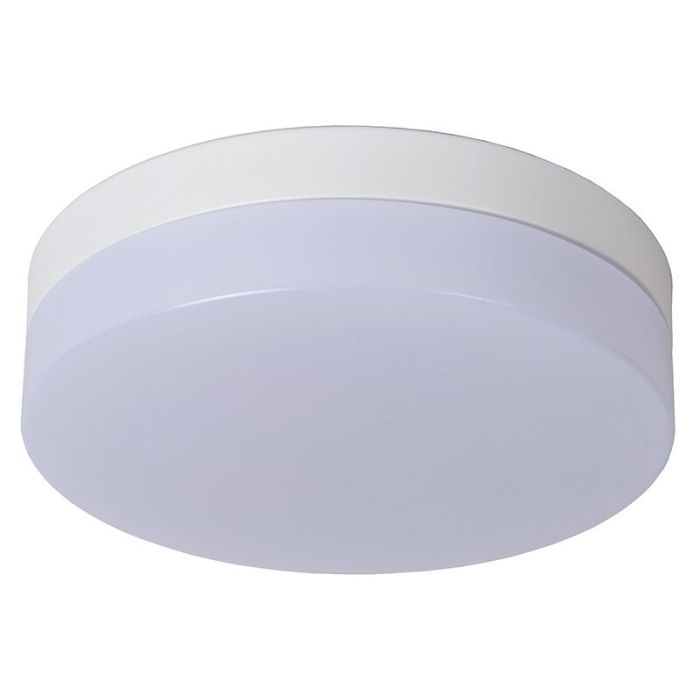 Witte badkamer plafondlamp kunststof, Biskit, 12W, 2700K LED, IP44