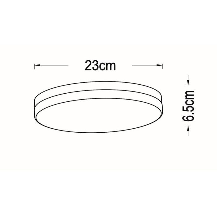 Witte badkamer plafondlamp kunststof, Biskit, 12W, 2700K LED, IP44