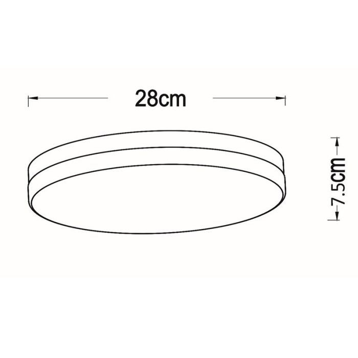 Zwarte badkamer plafondlamp kunststof, Biskit, 18W, 2700K LED, IP44