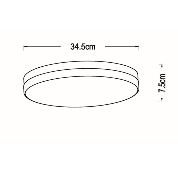 Zwarte badkamer plafondlamp kunststof, Biskit, 24W, 2700K LED, IP44