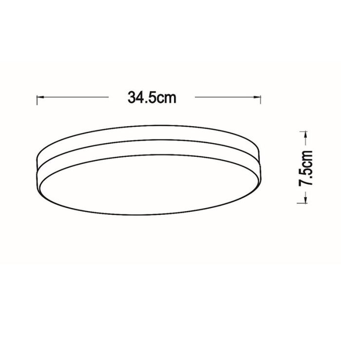Witte badkamer plafondlamp kunststof, Biskit, 24W, 2700K LED, IP44