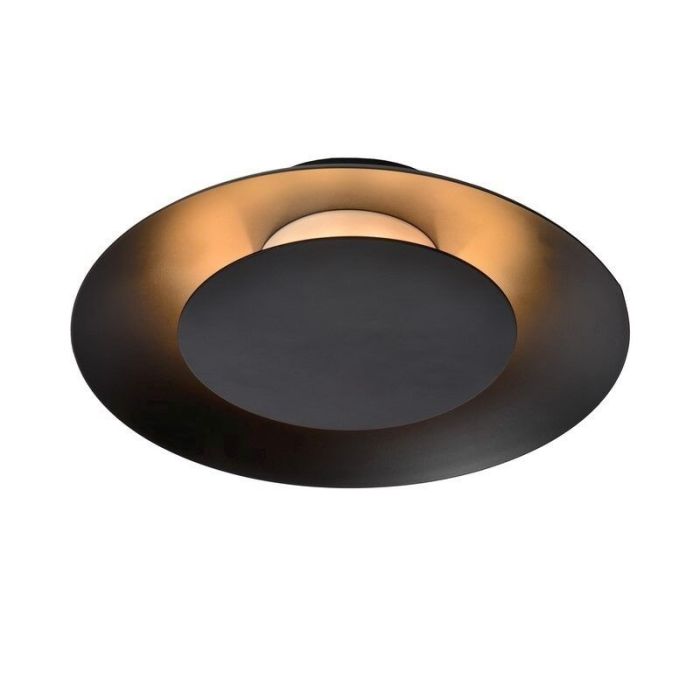 Zwarte plafonniere Foskal, Rond