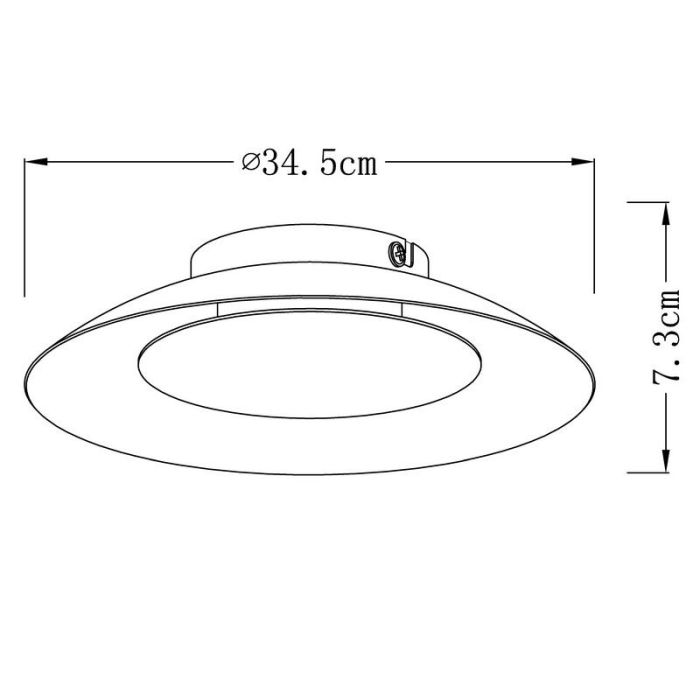 Gouden plafonnière modern, Foskal, 12W, 2700K LED