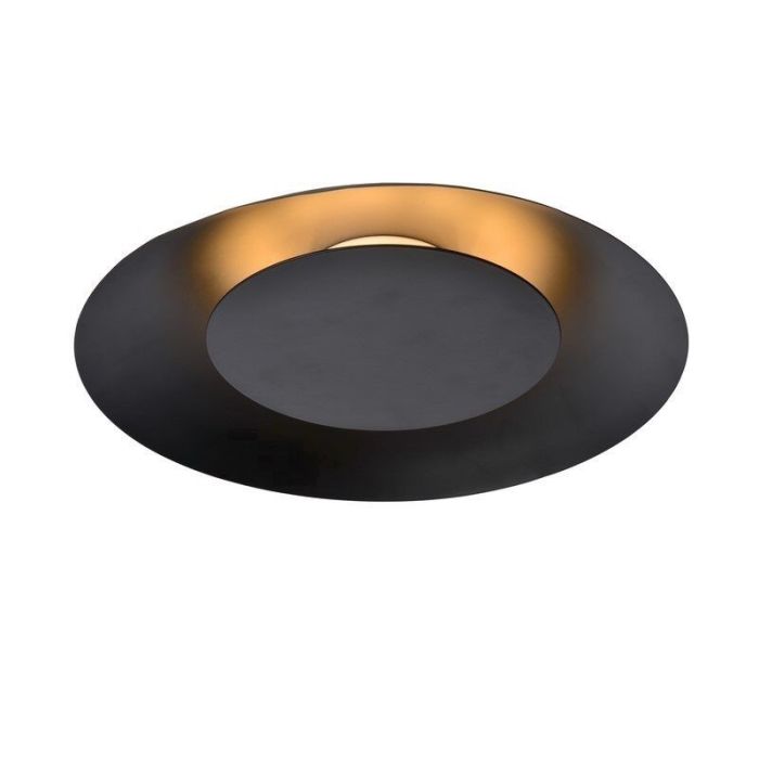 Zwarte plafonniere Foskal, Rond