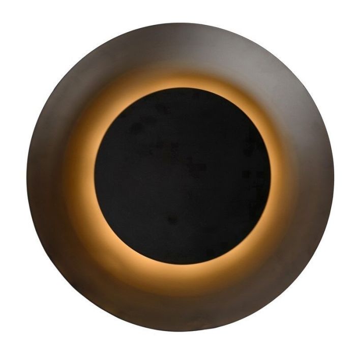 Zwarte plafonniere Foskal, Rond