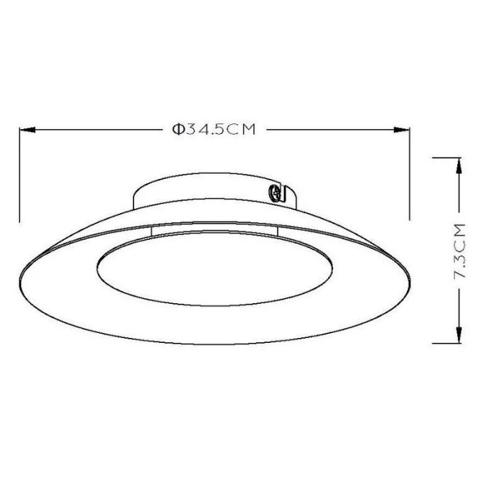 Zwarte plafonniere Foskal, Rond
