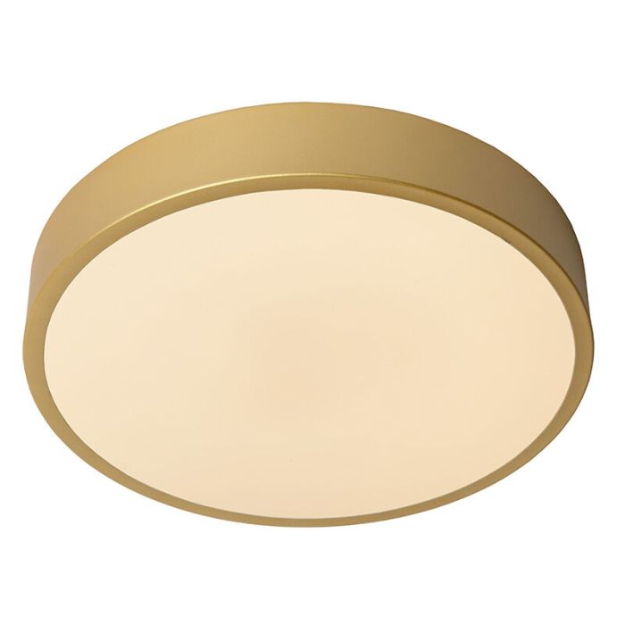 Gouden plafonnière modern, Unar, 18W, 2700K LED, 3-staps dimbaar
