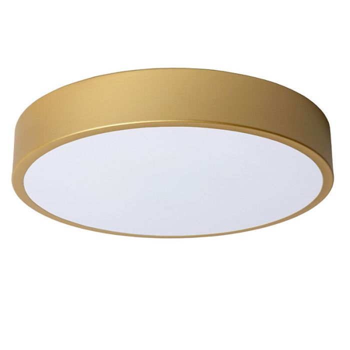 Gouden plafonnière modern, Unar, 18W, 2700K LED, 3-staps dimbaar