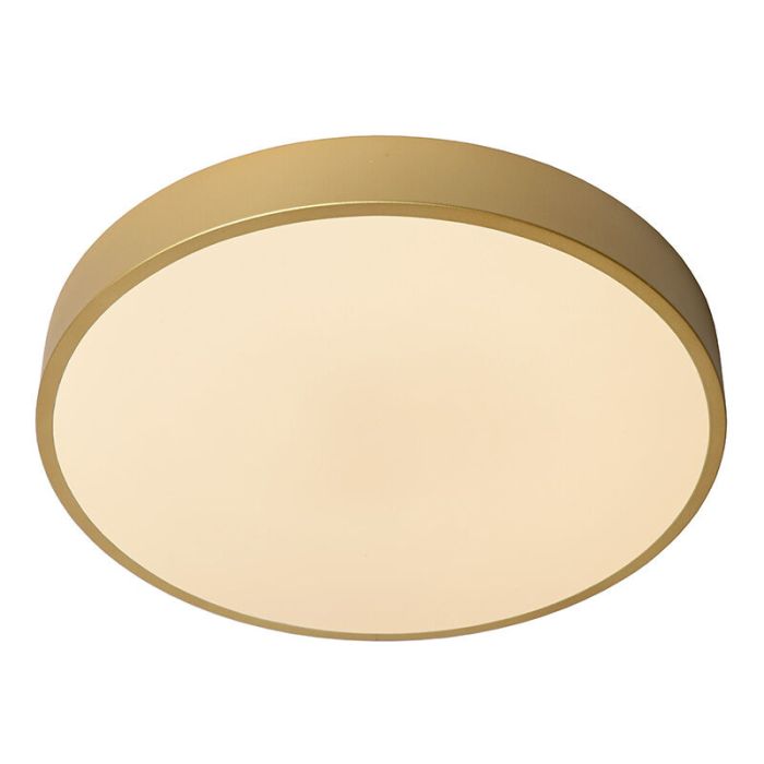 Gouden plafonnière modern, Unar, 24W, 2700K LED, 3-staps dimbaar