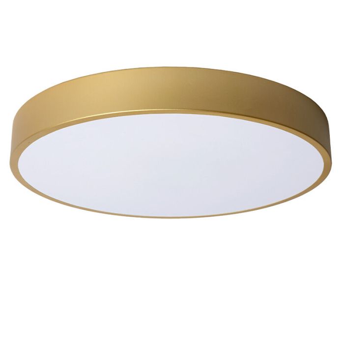 Gouden plafonnière modern, Unar, 24W, 2700K LED, 3-staps dimbaar