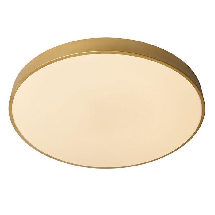 Gouden plafonnière modern, Unar, 60W, 2700K LED, 3-staps dimbaar