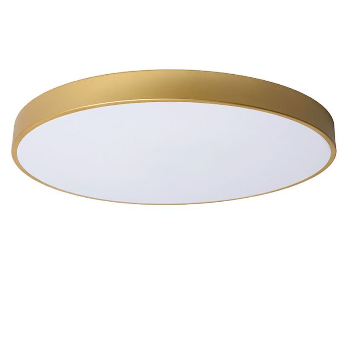Gouden plafonnière modern, Unar, 60W, 2700K LED, 3-staps dimbaar