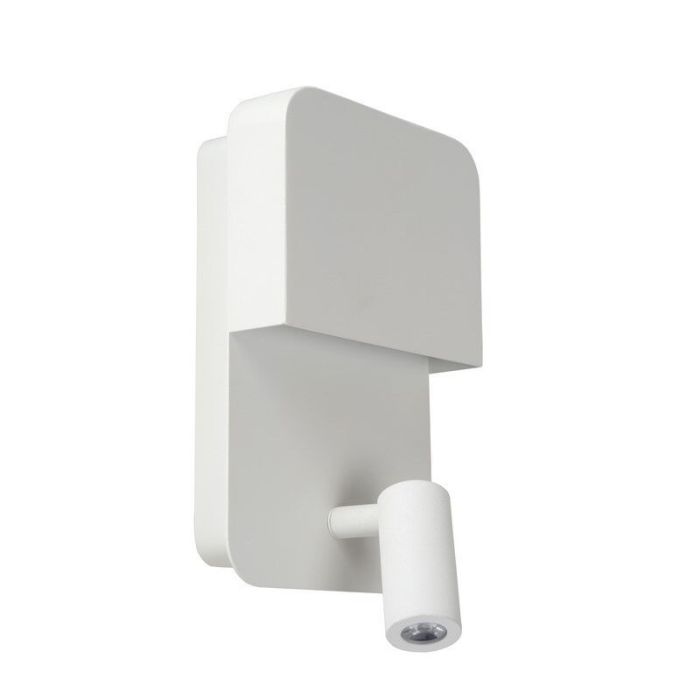 Witte wandlamp modern, Boxer, 5W, 3000K LED, met schakelaar