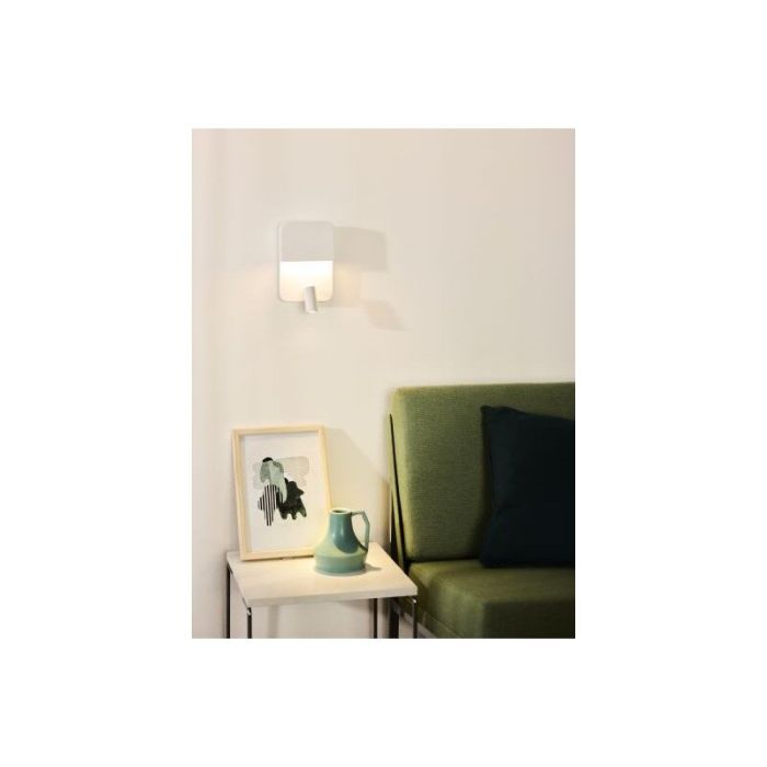 Witte wandlamp modern, Boxer, 5W, 3000K LED, met schakelaar