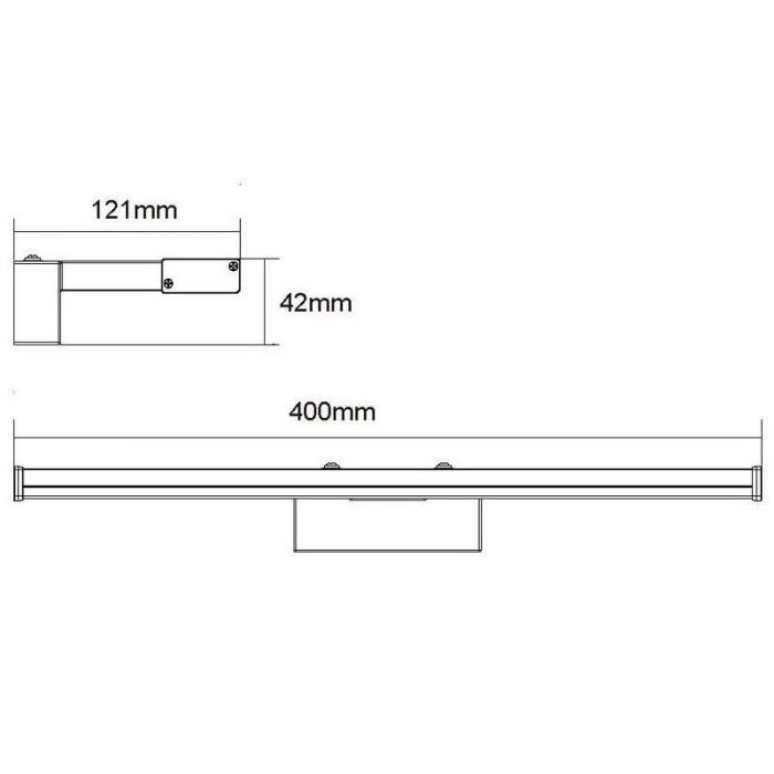Mat chroom wandlamp Onno, Rechthoek