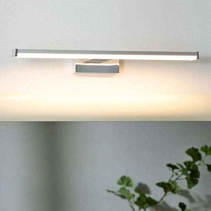 Mat chroom wandlamp Onno, Rechthoek