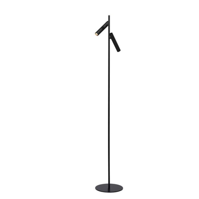 Zwarte staande leeslamp modern, Philon, 4,5W, 3000K LED, met touchdimmer