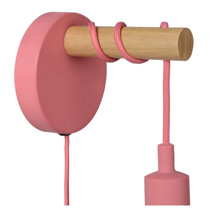 Roze wandlamp Paulien, metaal