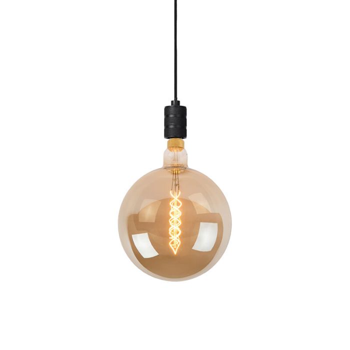 Zwarte klassieke hanglamp, Jova, metaal