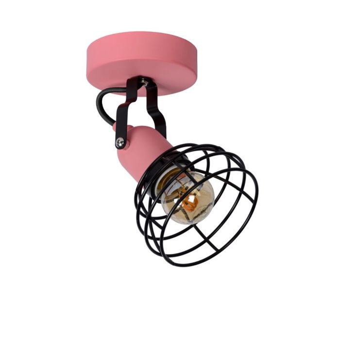 Roze wandspot Paulien, metaal
