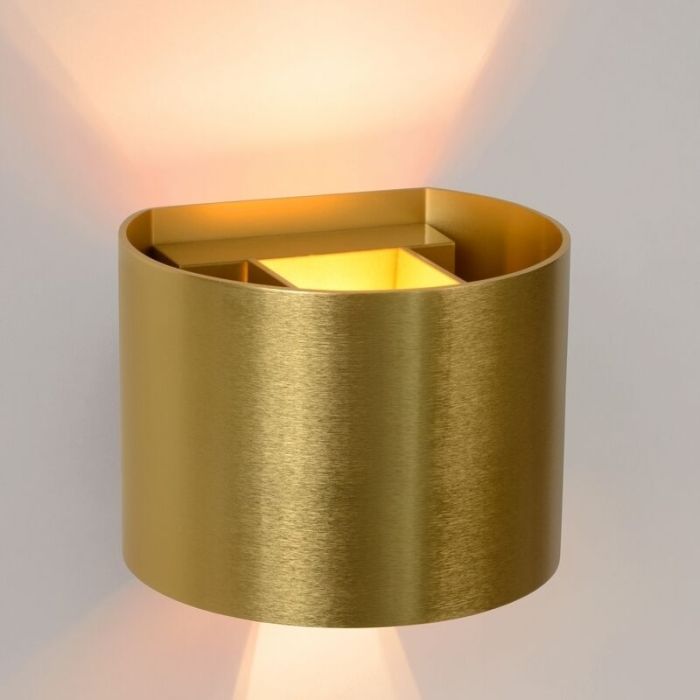Gouden wandlamp Xio, aluminium