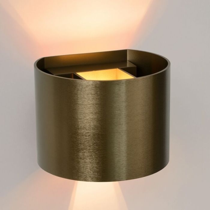 Bruine wandlamp Xio, aluminium