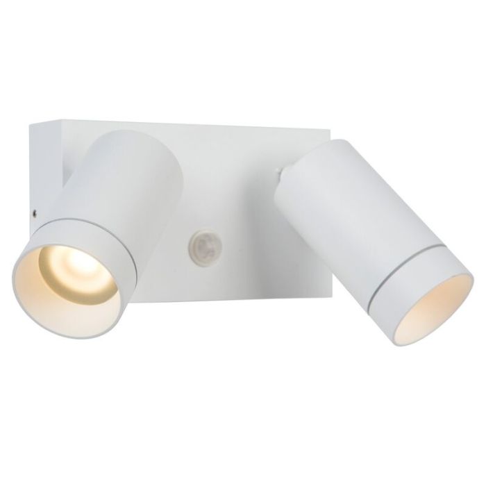 Witte buitenlamp met bewegingssensor Taylor, aluminium
