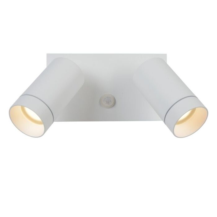 Witte buitenlamp met bewegingssensor Taylor, aluminium