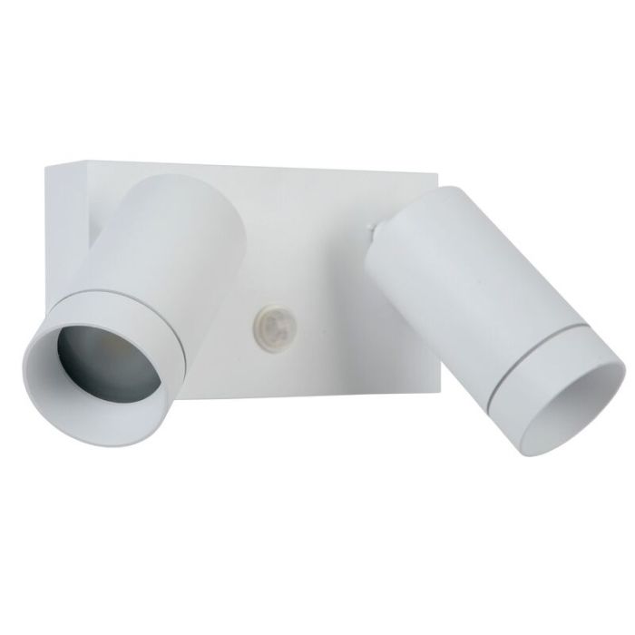 Witte buitenlamp met bewegingssensor Taylor, aluminium