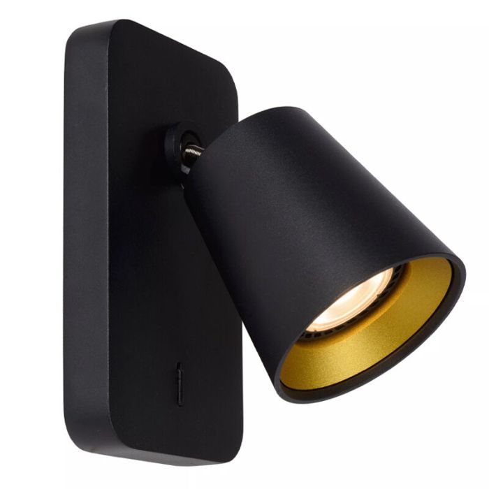 Zwarte wandspot Turnon, aluminium