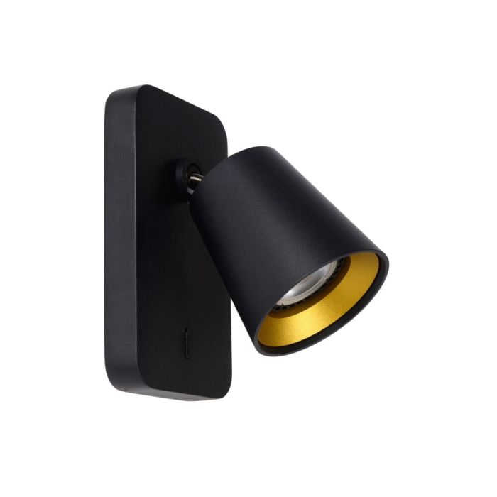 Zwarte wandspot Turnon, aluminium