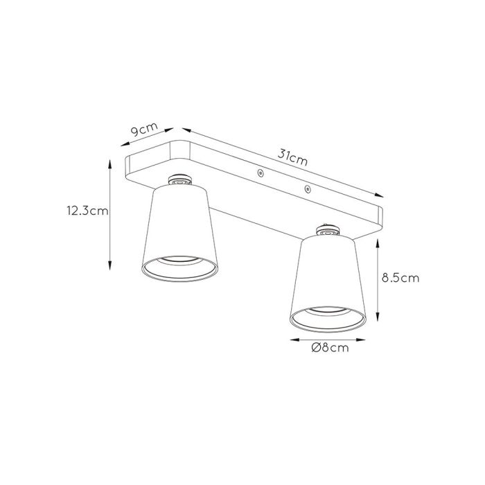 Zwarte plafondspot Turnon, aluminium