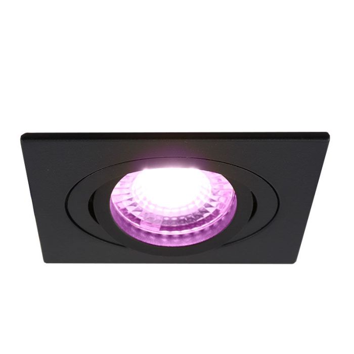Aluminium smart inbouwspot zwart, Scott, 4,5W, RGBW