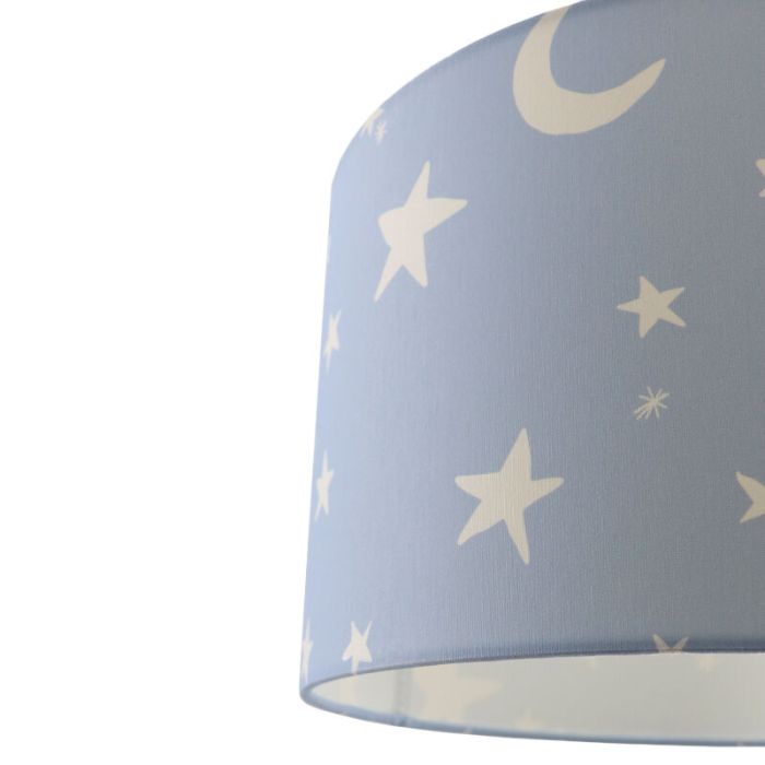 Blauwe sterren hanglamp Stars, kinderkamer