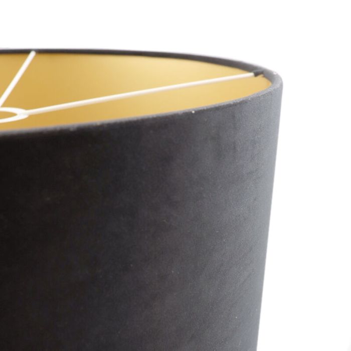 Zwart en gouden velours lampenkap Melanie, 50 cm