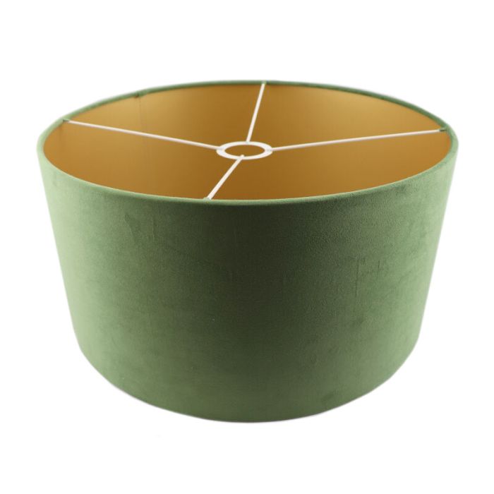 Olijfgroene en gouden velours lampenkap Melanie, 50 cm