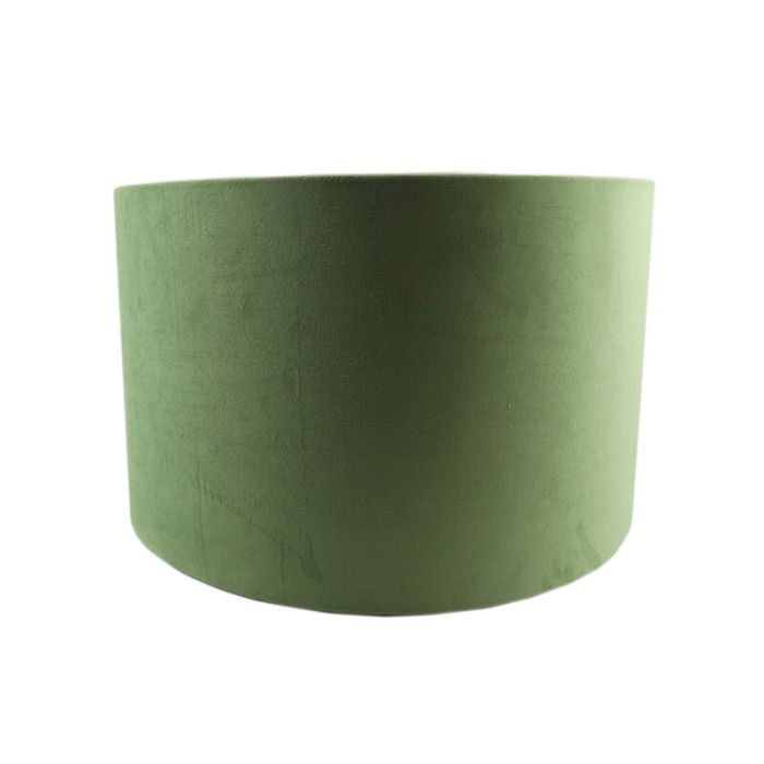 Olijfgroene/gouden velours lampenkap Madelyn, 30 cm