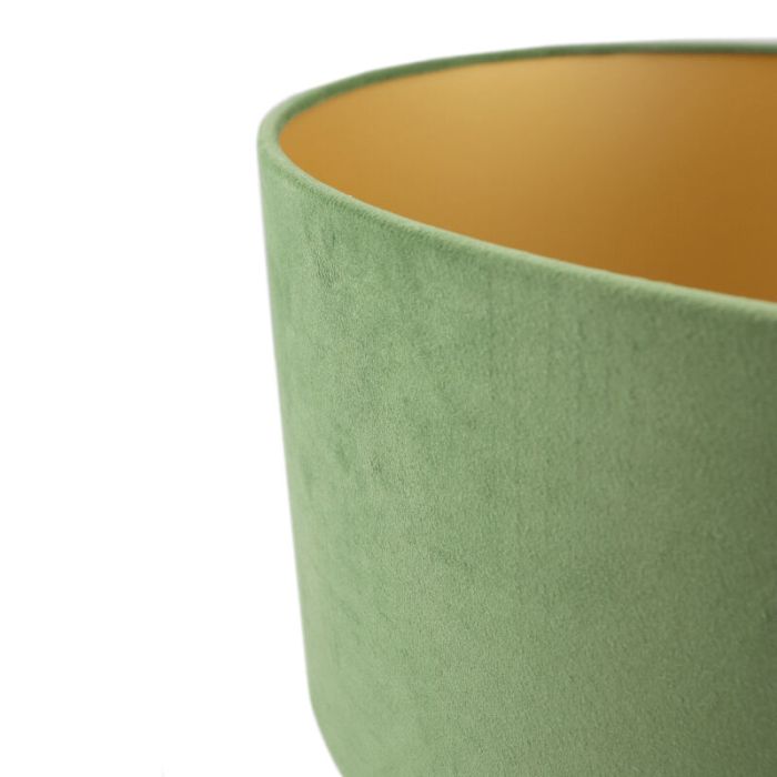 Olijfgroene/gouden velours lampenkap Madelyn, 30 cm