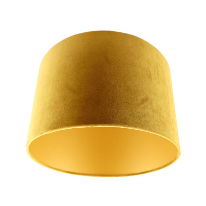 Okergele/gouden velours lampenkap Madelyn, 30 cm