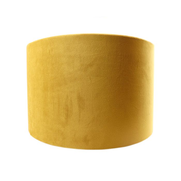 Okergele/gouden velours lampenkap Madelyn, 30 cm