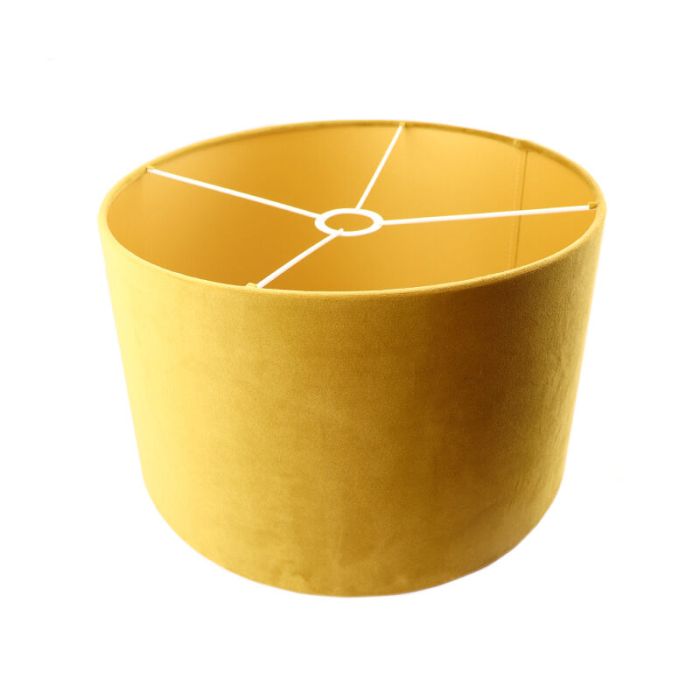 Okergele/gouden velours lampenkap Madelyn, 30 cm
