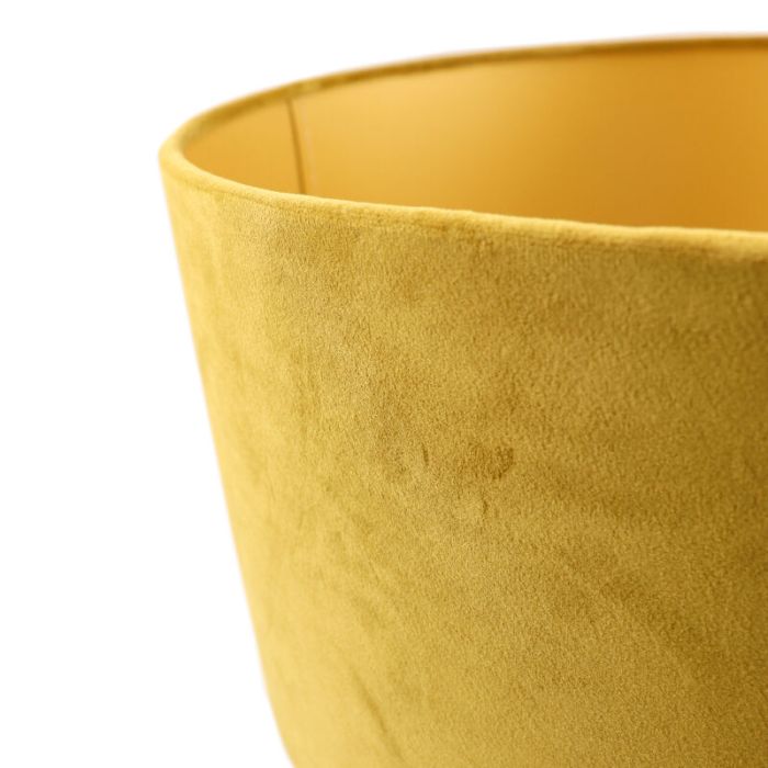 Okergele/gouden velours lampenkap Madelyn, 30 cm