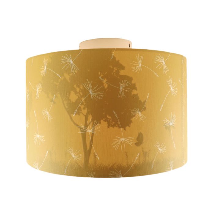 Okergele kinderkamer plafondlamp Vlinders