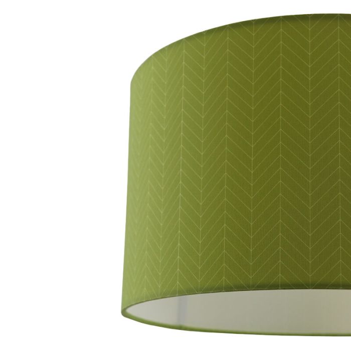 Olijfgroene plafondlamp met lijntjesmotief