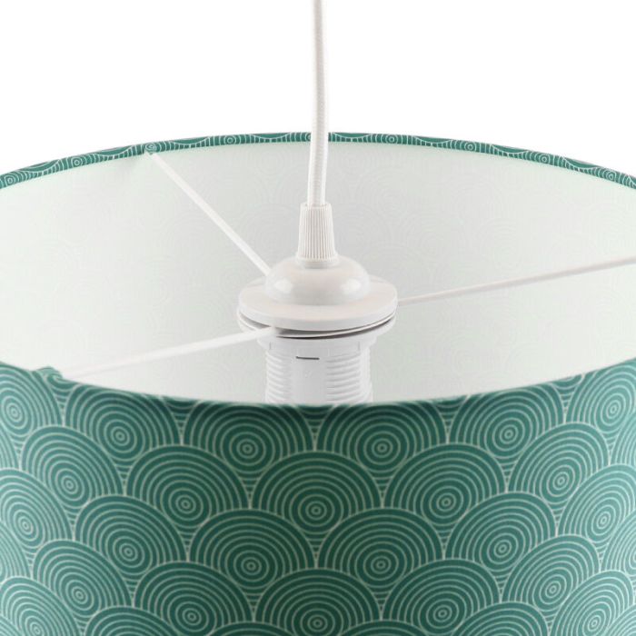 Groene hanglamp met rondjes motief